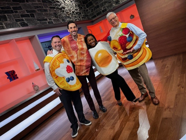 NBC10 morning team in breakfast costumes