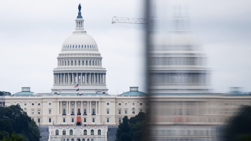 The Capitol Building is seen from the National Mall