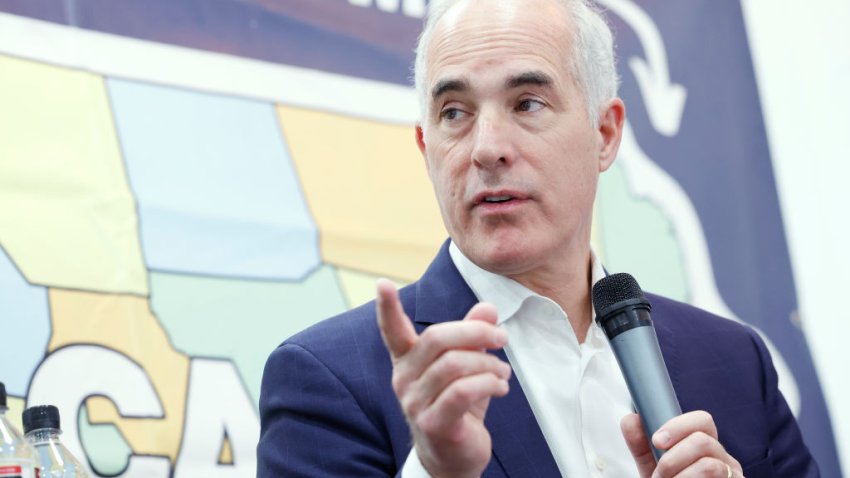 PHILADELPHIA, PENNSYLVANIA – OCTOBER 17: U.S. Sen. Bob Casey (D-PA) participates in a conversation on black maternal health during a campaign event on October 17, 2024 in Philadelphia, Pennsylvania. In a tight re-election race, Casey heard from community members and leaders about the city’s history with black maternal health. A recent Center for Disease Control study reported that Black women in the United States are three times more likely to die from pregnancy complications compared to White women and this is especially prevalent in Philadelphia. (Photo by Anna Moneymaker/Getty Images)