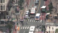 Police on scene after a man was shot at 7th and Market streets in Philadelphia