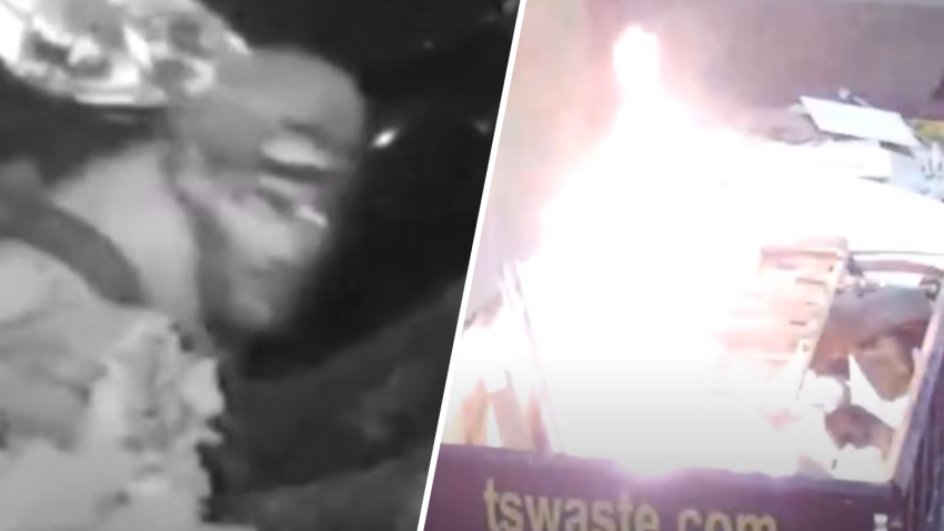 Images show fire at Congregation Mikveh Israel and the arsonist police say was caught on camera.