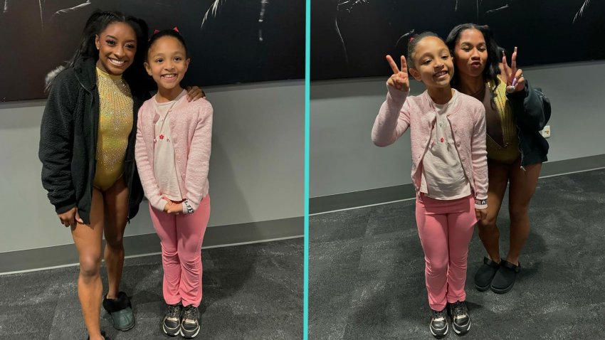 Serena Williams' daughter, 7, is almost as tall as Simone Biles in adorable meeting
