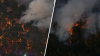 Smoke could be seen for miles coming from a brush fire in NJ