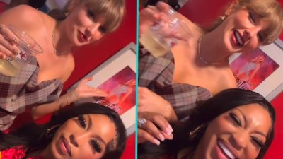 How Taylor Swift photobombed herself while celebrating Travis Kelce and the Chiefs' win