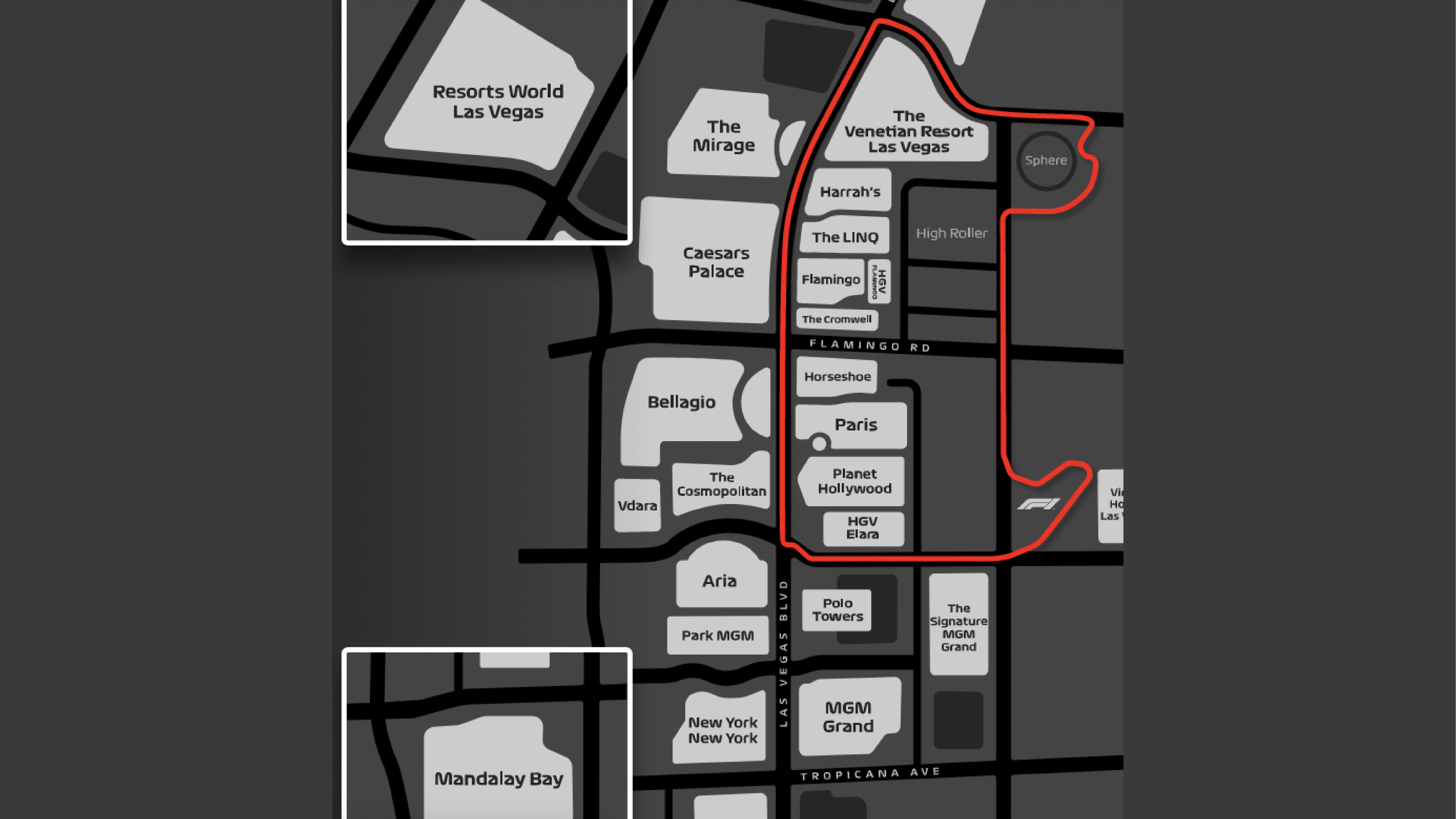 F1 Vegas 2024 A look at the most - Vegas Map