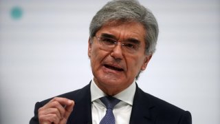 CEO of Siemens Joe Kaeser delivers a speech during the Siemens Annual Shareholders’ Meeting on February 3, 2021 in Munich, Germany.