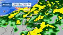 Map shows expected rainfall over Philadelphia region on Nov. 28, 2024.