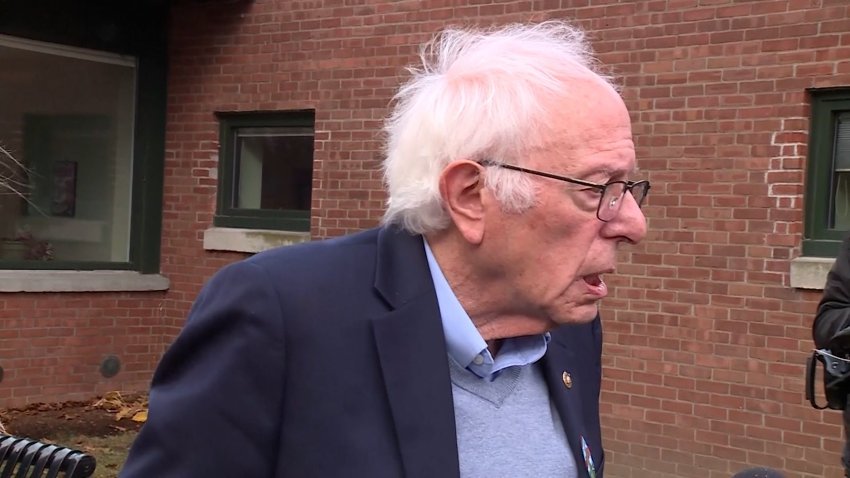 Bernie Sanders interviewed after voting