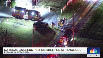 Natural gas leak causing strong odor in Bucks County town