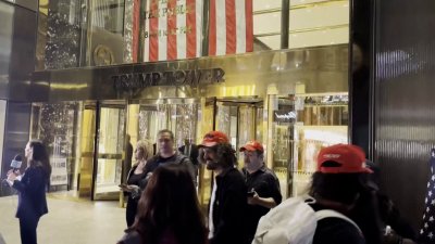 Trump supporters gather outside Trump Tower after election victory