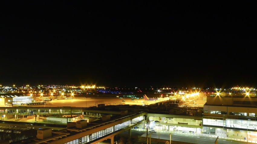 Philadelphia International Airport at Night From Above