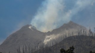 Smoke billows from Mount Lewotobi Laki-Laki