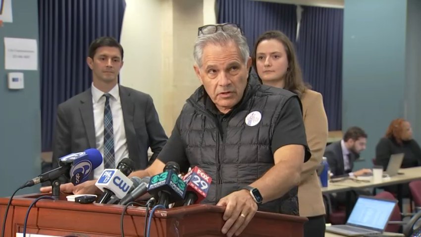 Philadelphia District Attorney Larry Krasner discusses his Election Task Force's activities on the morning of Tuesday, Nov. 5, 2024.