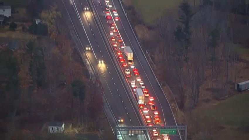 Brake lights on slowed cars on Route 309 in Montgomery County