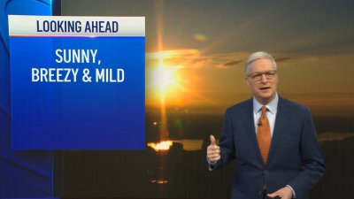 Sunny, breezy and mild Monday