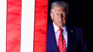 Republican presidential nominee and former U.S. President Donald Trump attends a campaign rally in Rocky Mount, North Carolina, U.S., October 30, 2024.