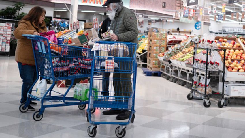 Customers shop at a Meijer Store on November 12, 2024 in Rolling Meadows, Illinois.