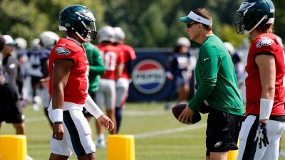 Hurts and Moore explain the value of new QB Coach Doug Nussmeier