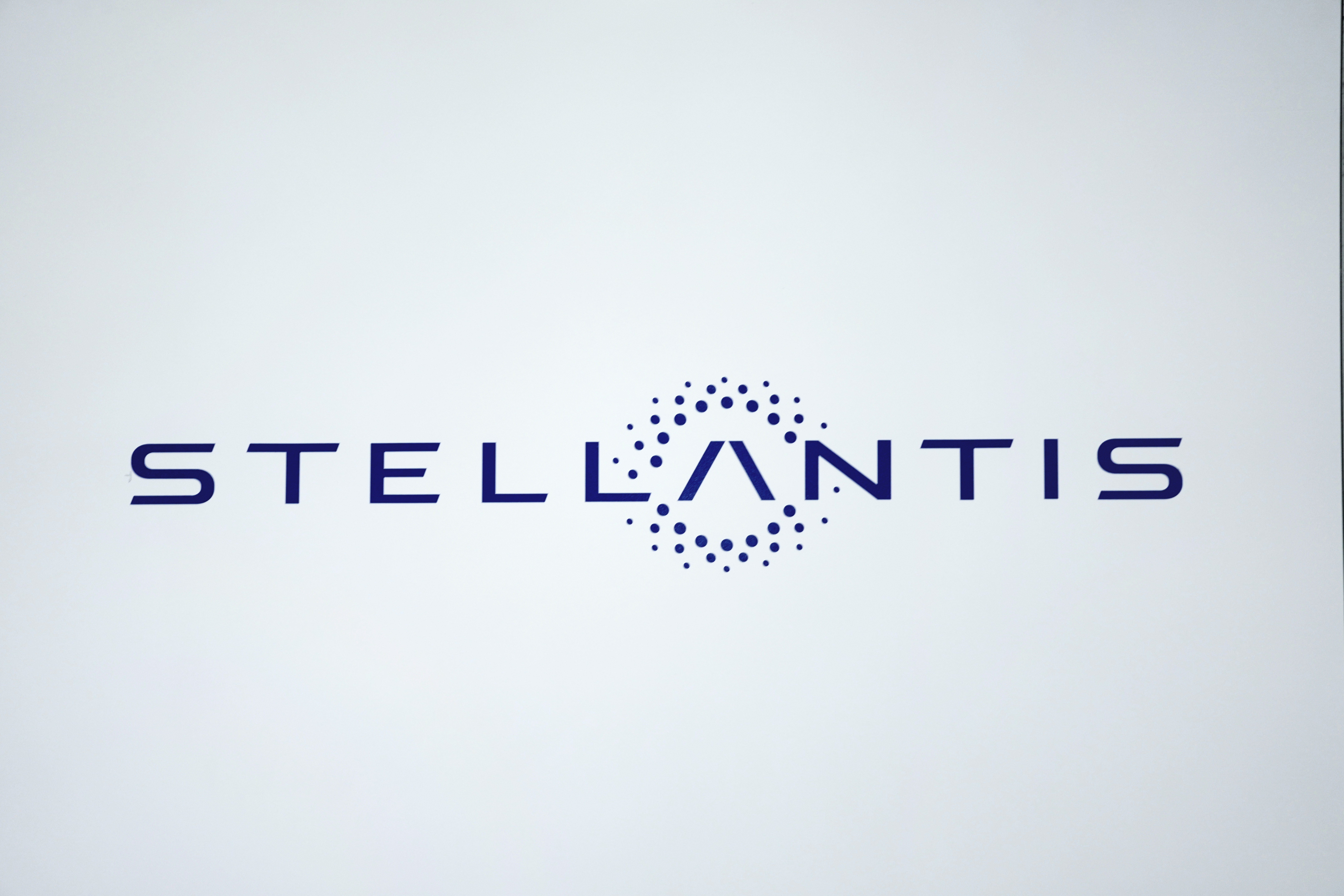 FILE – A Stellantis logo is shown at the North American International Auto Show in Detroit, Sept. 13, 2023.