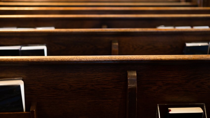 rows of wooden pews