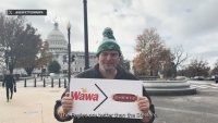 John Fetterman in Eagles hate in front of U.S. Capitol.