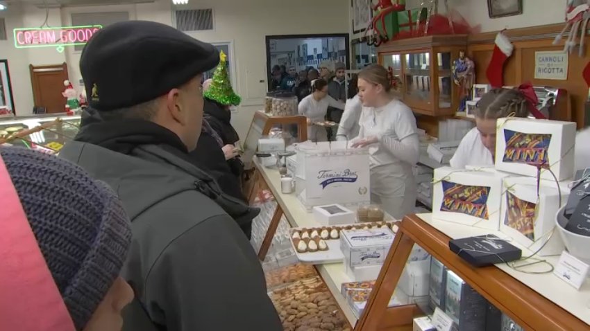 Folks at Termini Brothers bakery on Christmas Eve 2024.