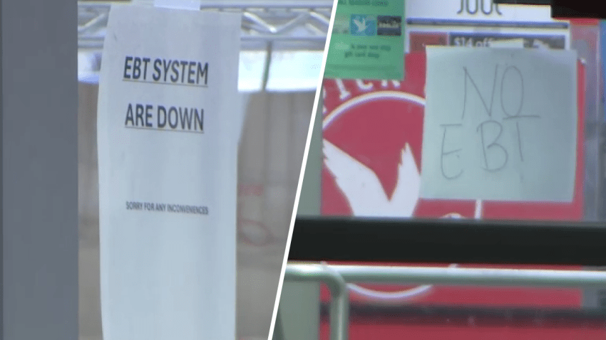 Signs on Wawa doors warn of an EBT SNAP payment outage