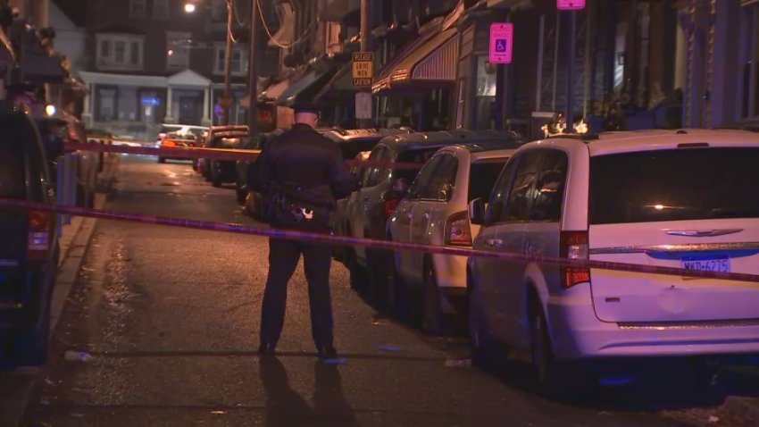 Police tape surrounds area where a woman was shot several times in North Philadelphia