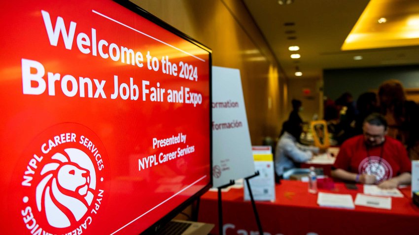 Signage at the New York Public Library’s annual Bronx Job Fair & Expo at the Bronx Library Center in the Bronx borough of New York, US, on Friday, Sept. 6, 2024. 