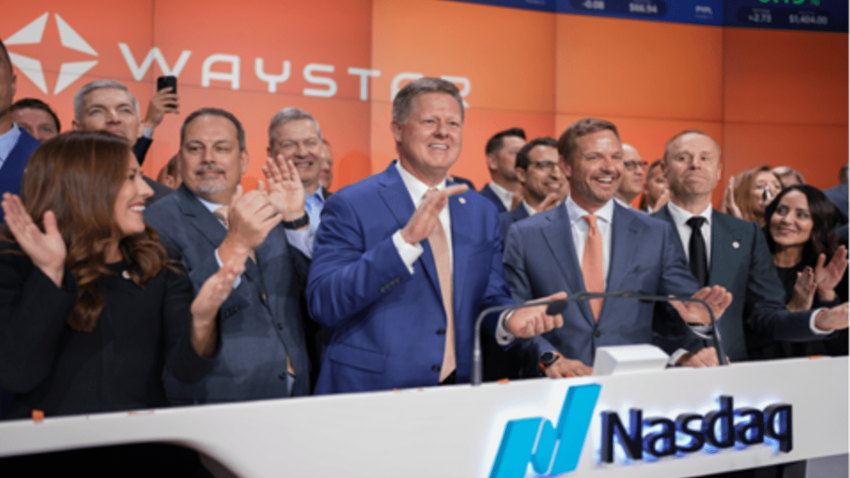 The Waystar team celebrates its IPO at the Nasdaq