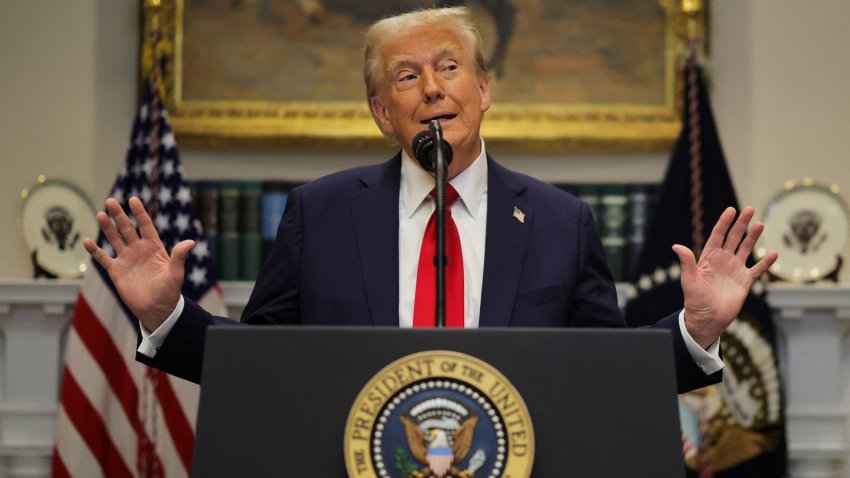U.S. President Donald Trump delivers remarks on AI infrastructure at the Roosevelt room at White House in Washington, U.S., January 21, 2025. 