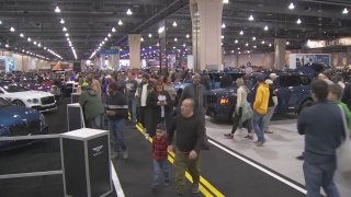 Crowd on road path at 2024 Philadelphia Auto Show