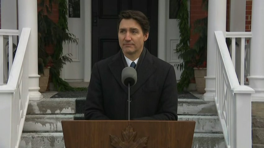 Justin Trudeau at the podium