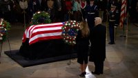 Donald Trump and Melania Trump at Jimmy Carter casket