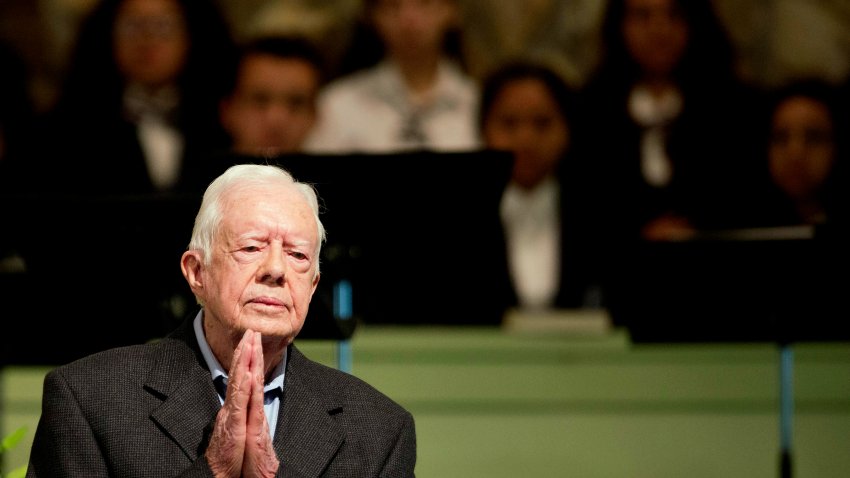 Former President Jimmy Carter teaches Sunday school class