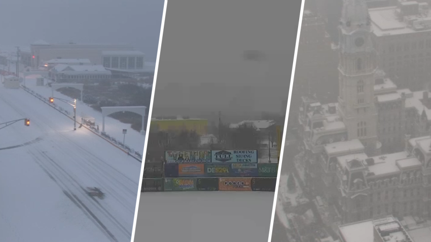 Images of snowfall on New Jersey, Delaware, Philadelphia