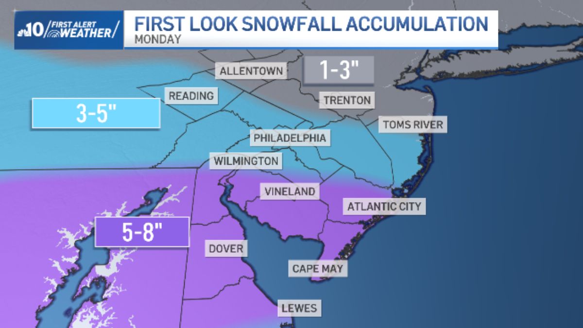 Snow storm Monday What to expect NBC10 Philadelphia