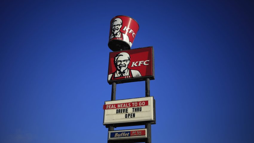 Signage outside a Yum Brands Inc. KFC restaurant in Shelbyville, Kentucky, on Jan. 29, 2021.