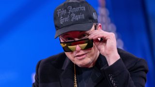 Elon Musk speaks during the Conservative Political Action Conference (CPAC) in National Harbor, Maryland, U.S., Feb. 20, 2025. 
