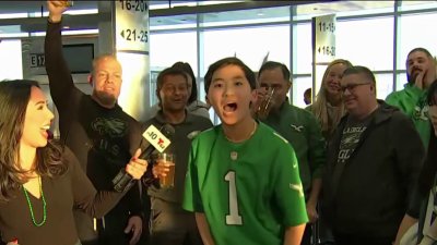 Eagles fans flock to Philadelphia International Airport, board flights to New Orleans