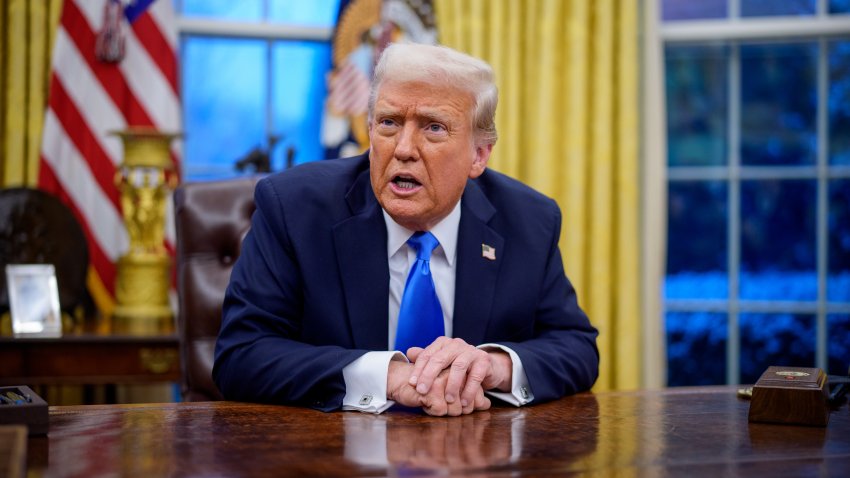 WASHINGTON, DC - FEBRUARY 11: U.S. President Donald Trump speaks during an executive order signing in the Oval Office at the White House on February 11, 2025 in Washington, DC. Trump is to sign an executive order implementing the Department of Government Efficiency's (DOGE) "workforce optimization initiative," which, according to Trump, will encourage agencies to limit hiring and reduce the size of the federal government.