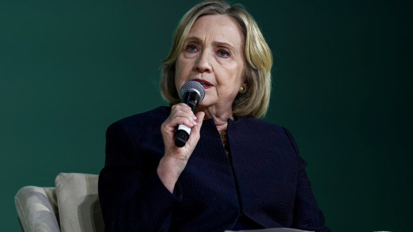 Former U.S. Secretary of State Hillary Clinton participates in an event on women’s role in building a climate-resilient world, at COP28 World Climate Summit, in Dubai, United Arab Emirates, December 4, 2023.