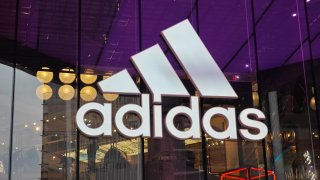 An Adidas flagship store at Nanjing Road Pedestrian Street in Shanghai, China.