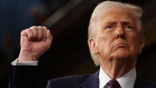 U.S. President Donald Trump addresses a joint session of Congress at the U.S. Capitol on March 04, 2025 in Washington, DC.