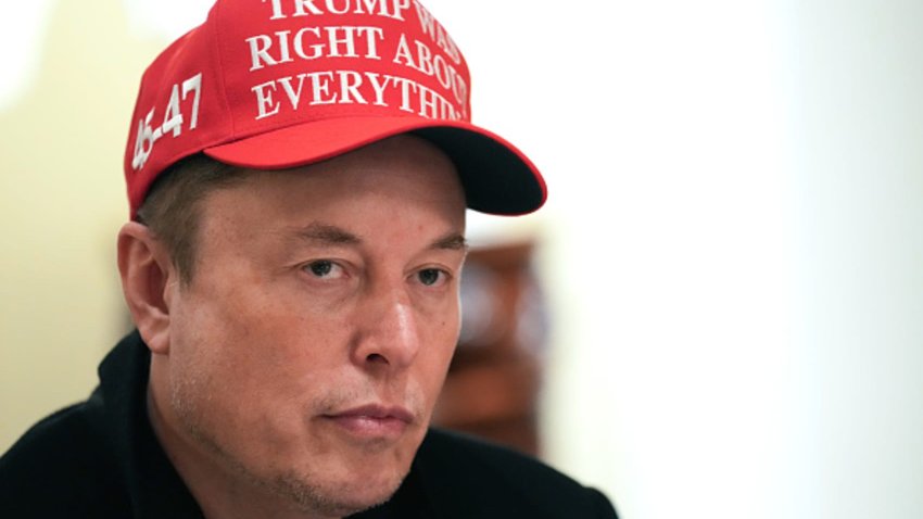 White House Senior Advisor, Tesla and SpaceX CEO Elon Musk attends a cabinet meeting held by U.S. President Donald Trump at the White House on March 24, 2025 in Washington, DC. 