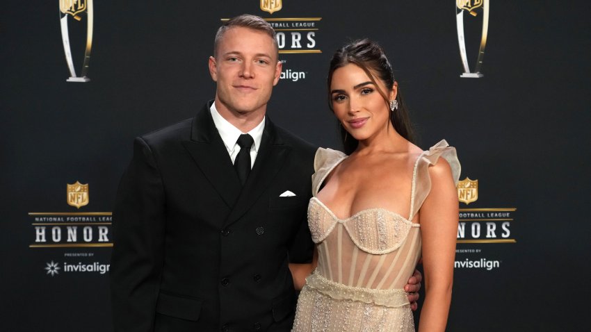 Christian McCaffrey and Olivia Culpo