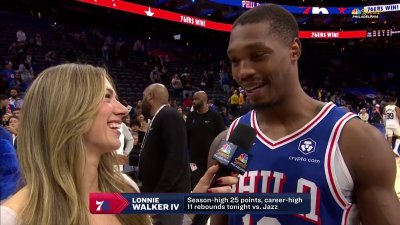 Lonnie Walker IV reacts after first career double-double in win over Jazz