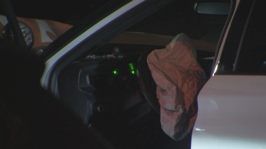 Airbag deployed in police SUV