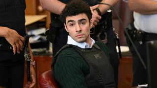 Luigi Mangione, the suspect in the killing of UnitedHealth Group chief executive Brian Thompson, appears in Manhattan Supreme Court on New York state murder and terrorism charges in New York City, U.S., Feb. 21, 2025.