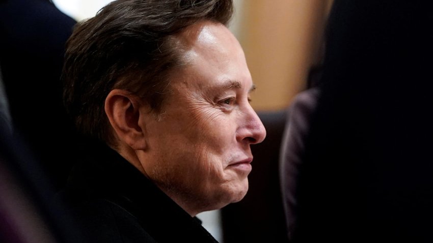 Tesla CEO Elon Musk attends a cabinet meeting at the White House in Washington, D.C., U.S., April 10, 2025. 